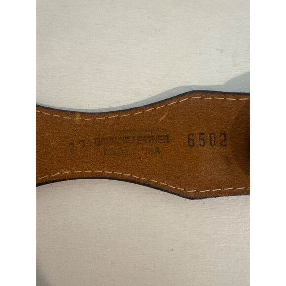 Vtg Womens Belt Sz S/M Black Leather Western Cowgirl Scalloped Silver Medallions main image 9
